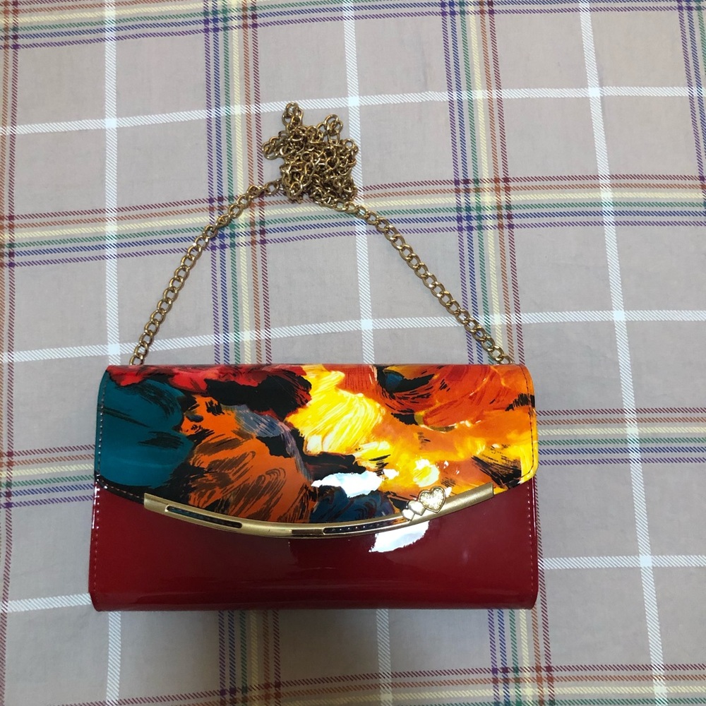 NEW Red Clutch with chain.